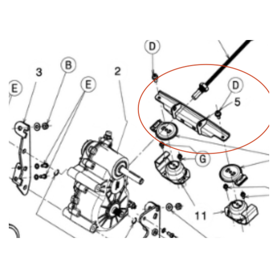  Microcar koppeling en steun pasta microcar versnellingsbak achtersteun MGO 3/4/5/6 / Ligier ixo,js50,due,p85,p88
